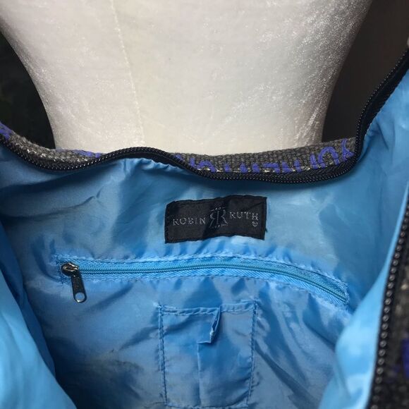 Robin Ruth New York Large Canvas Bag Tote Zip Closure - Picture 7 of 16